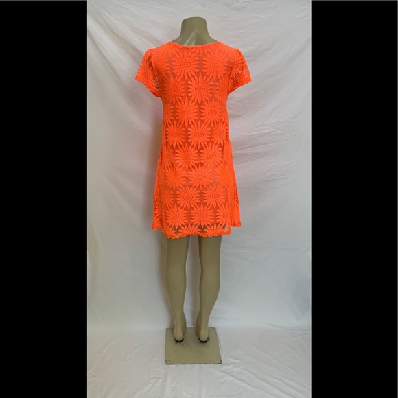 Kimchi Blue Sz Medium Orange Sunflower Lace Dress - Picture 9 of 13